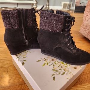 Black Wedge Booties